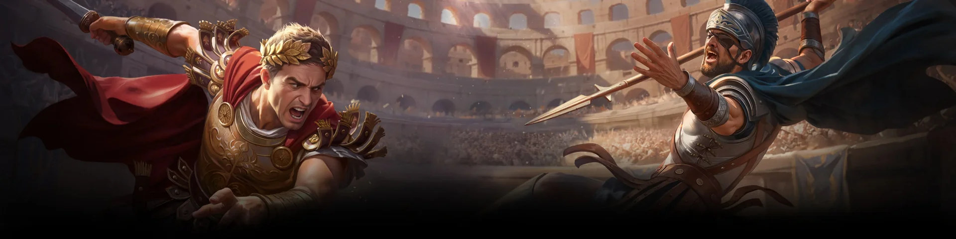 Banner Legiano Casino a tema arena romana con bonus di benvenuto e giri gratis